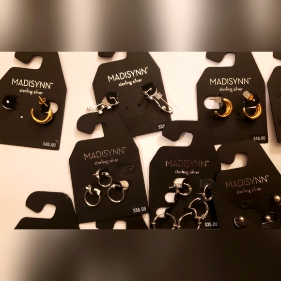 Madisynn Genuine Sterling Silver Lot NWT Misc Earrings Set 10 Pairs - Picture 4 of 4
